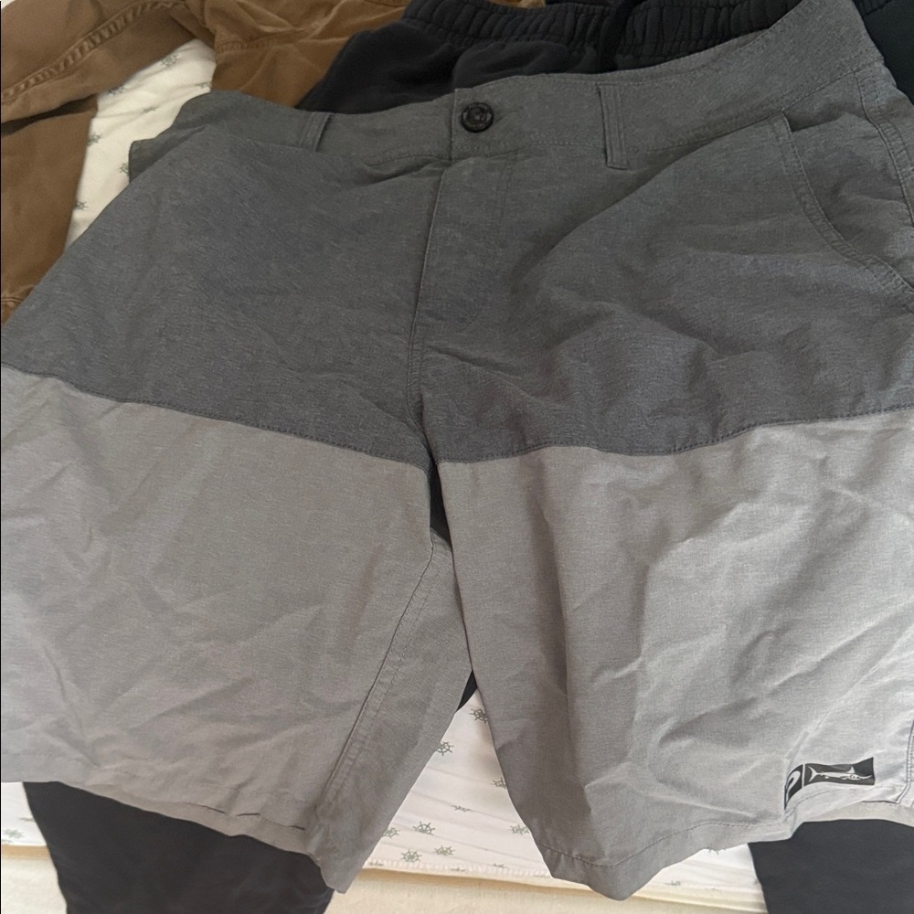 Pelagic Charcoal and Light Gray Athletic Shorts